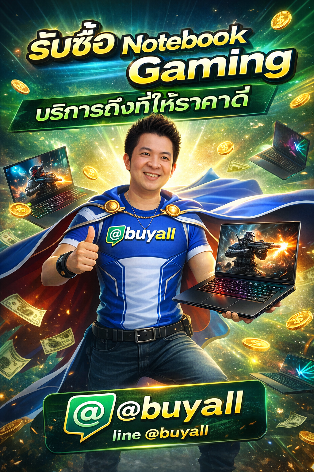 รับซื้อ Notebook Gaming โดย buyall.in.th ติดต่อ Line @buyall